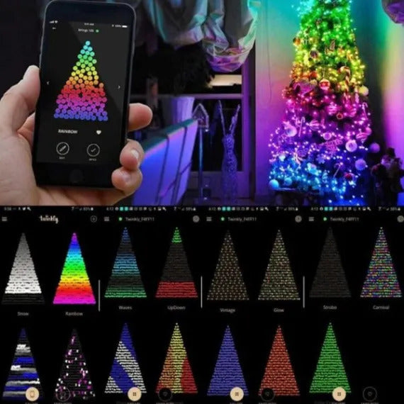 Instalatie Smart RGB cu Aplicatie pentru Brad (8m Lungime)